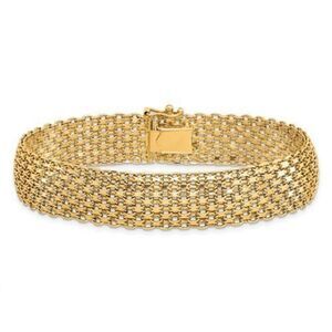 New 14K Gold Wide Mesh Bracelet by Leslie’s Jewelry